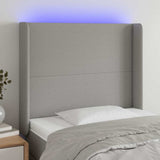 Vidaxl hoofdbord led 83x16x118 128 cm stof lichtgrijs