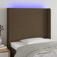 Vidaxl hoofdbord led 83x16x118 128 cm stof donkerbruin