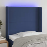 Vidaxl hoofdbord led 93x16x118 128 cm stof blauw
