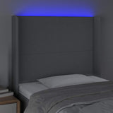 Vidaxl hoofdbord led 103x16x118 128 cm stof lichtgrijs