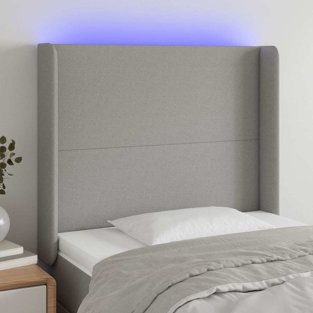 Vidaxl hoofdbord led 103x16x118 128 cm stof lichtgrijs