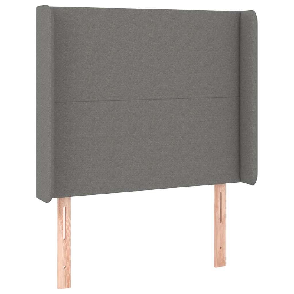 Vidaxl hoofdbord led 103x16x118 128 cm stof donkergrijs