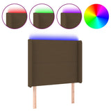 Vidaxl hoofdbord led 103x16x118 128 cm stof donkerbruin
