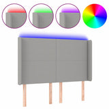 Vidaxl hoofdbord led 147x16x118 128 cm stof lichtgrijs