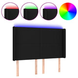 Vidaxl hoofdbord led 147x16x118 128 cm stof zwart
