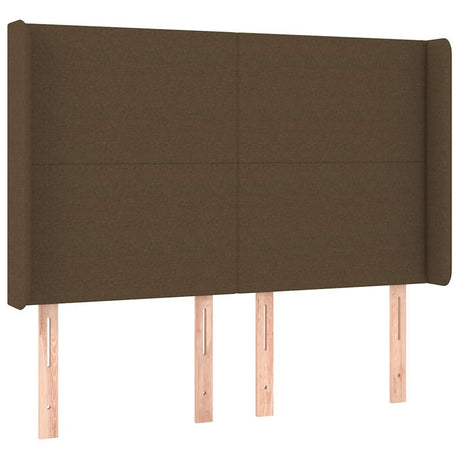 Vidaxl hoofdbord led 147x16x118 128 cm stof donkerbruin