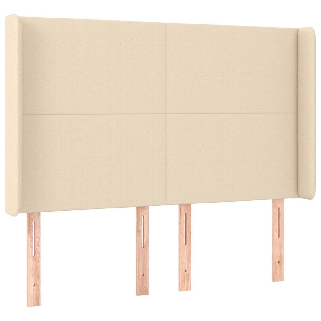 Vidaxl hoofdbord led 147x16x118 128 cm stof crèmekleurig