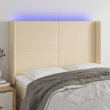 Vidaxl hoofdbord led 147x16x118 128 cm stof crèmekleurig