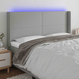 Vidaxl hoofdbord led 183x16x118 128 cm stof lichtgrijs
