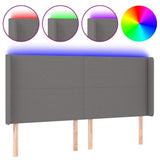 Vidaxl hoofdbord led 203x16x118 128 cm stof donkergrijs