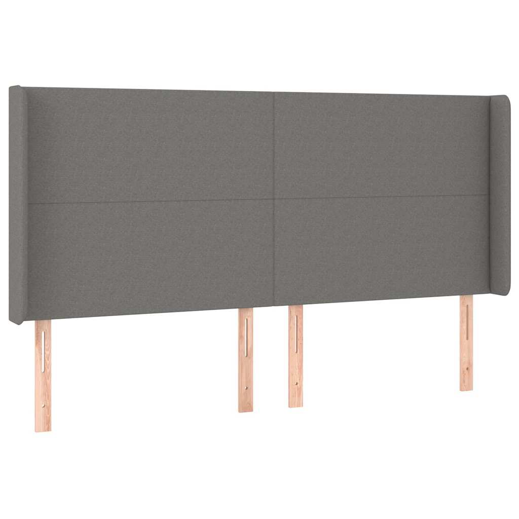 Vidaxl hoofdbord led 203x16x118 128 cm stof donkergrijs