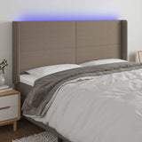 Vidaxl hoofdbord led 203x16x118 128 cm stof taupe
