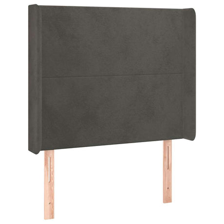 Vidaxl hoofdbord led 93x16x118 128 cm fluweel donkergrijs