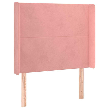 Vidaxl hoofdbord led 103x16x118 128 cm fluweel roze
