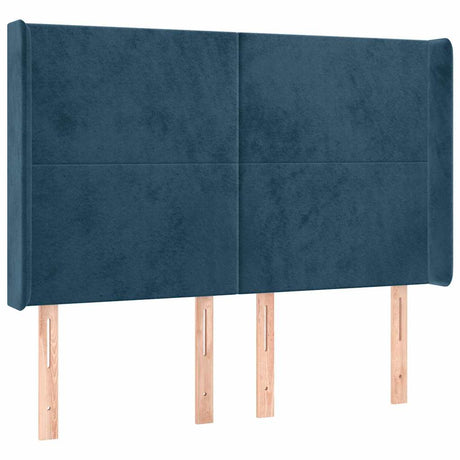 Vidaxl hoofdbord led 147x16x118 128 cm fluweel donkerblauw