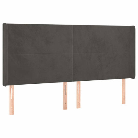 Vidaxl hoofdbord led 163x16x118 128 cm fluweel donkergrijs