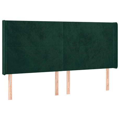Vidaxl hoofdbord led 203x16x118 128 cm fluweel donkergroen
