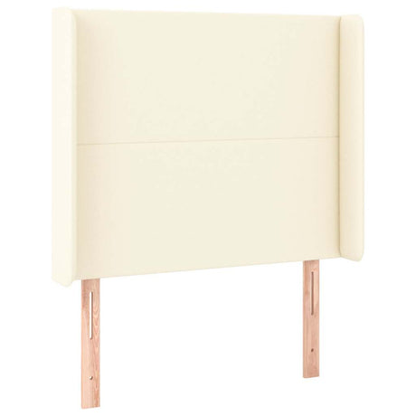 Vidaxl hoofdbord led 93x16x118 128 cm kunstleer crèmekleurig