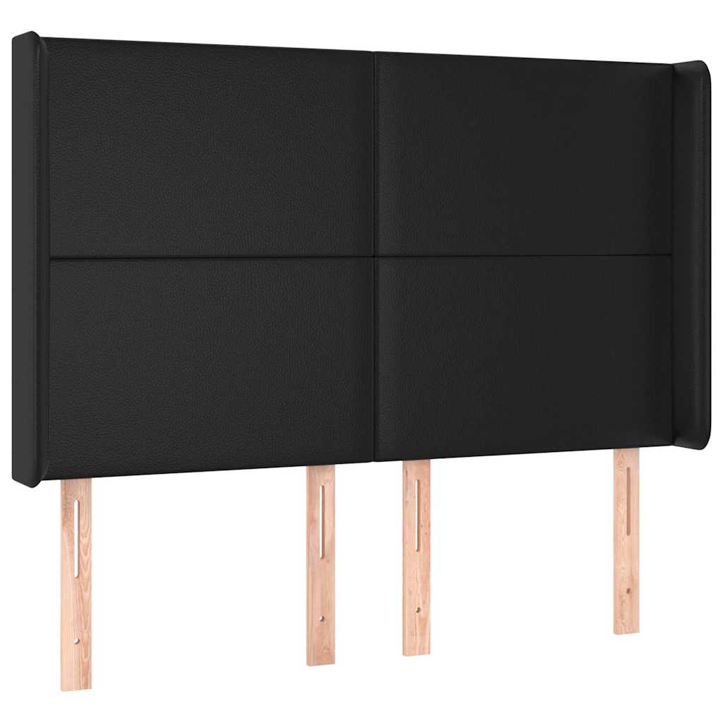 Vidaxl hoofdbord led 147x16x118 128 cm kunstleer zwart