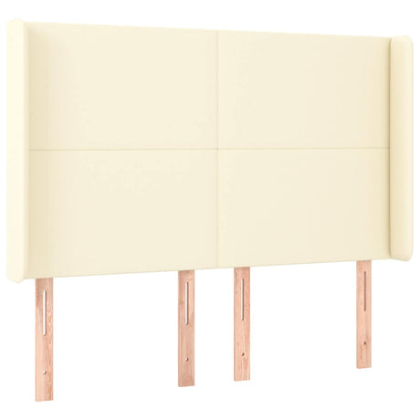 Vidaxl hoofdbord led 147x16x118 128 cm kunstleer crèmekleurig