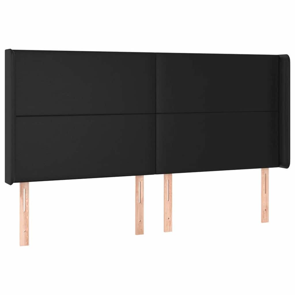 Vidaxl hoofdbord led 163x16x118 128 cm kunstleer zwart