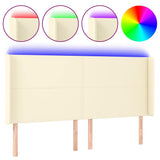 Vidaxl hoofdbord led 183x16x118 128 cm kunstleer crèmekleurig
