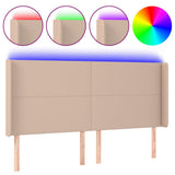 Vidaxl hoofdbord led 203x16x118 128 cm kunstleer cappuccinokleurig