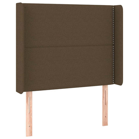 Vidaxl hoofdbord led 93x16x118 128 cm stof donkerbruin
