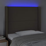 Vidaxl hoofdbord led 93x16x118 128 cm stof taupe