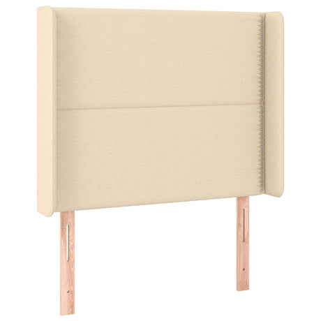 Vidaxl hoofdbord led 93x16x118 128 cm stof crèmekleurig