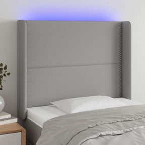 Vidaxl hoofdbord led 103x16x118 128 cm stof lichtgrijs