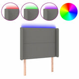 Vidaxl hoofdbord led 103x16x118 128 cm stof donkergrijs
