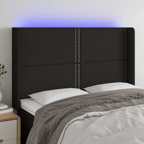 Vidaxl hoofdbord led 147x16x118 128 cm stof zwart