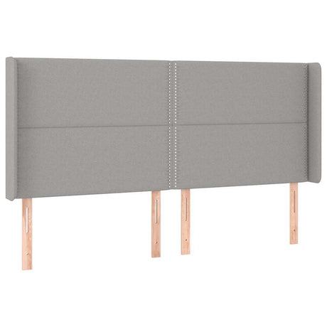 Vidaxl hoofdbord led 183x16x118 128 cm stof lichtgrijs