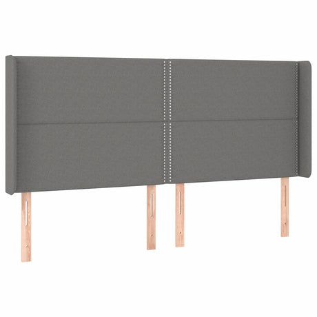 Vidaxl hoofdbord led 183x16x118 128 cm stof donkergrijs
