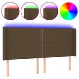 Vidaxl hoofdbord led 183x16x118 128 cm stof donkerbruin