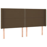 Vidaxl hoofdbord led 183x16x118 128 cm stof donkerbruin