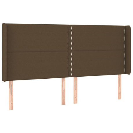 Vidaxl hoofdbord led 183x16x118 128 cm stof donkerbruin