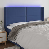 Vidaxl hoofdbord led 183x16x118 128 cm stof blauw