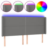 Vidaxl hoofdbord led 203x16x118 128 cm stof donkergrijs