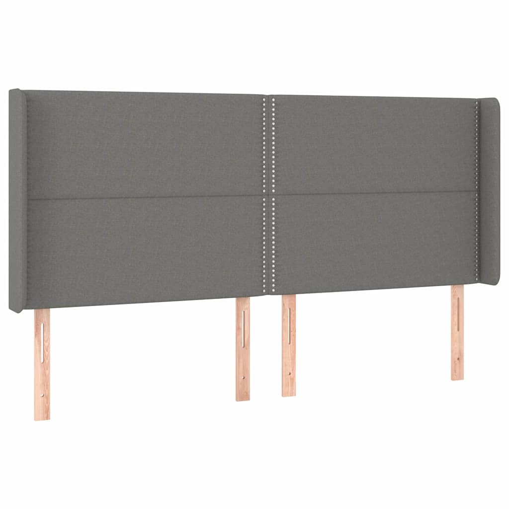 Vidaxl hoofdbord led 203x16x118 128 cm stof donkergrijs