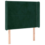 Vidaxl hoofdbord led 93x16x118 128 cm fluweel donkergroen