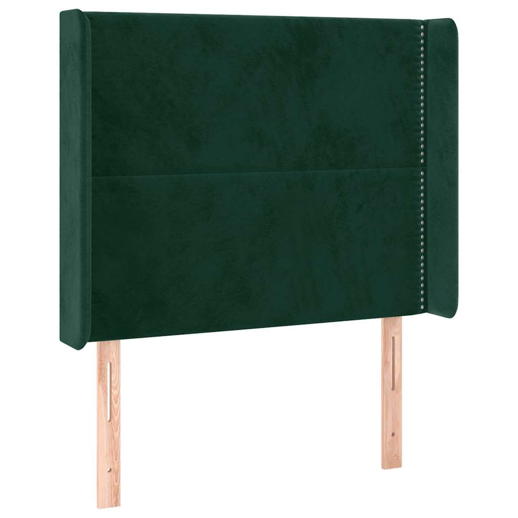 Vidaxl hoofdbord led 103x16x118 128 cm fluweel donkergroen