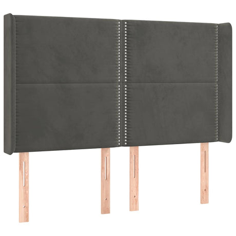 Vidaxl hoofdbord led 147x16x118 128 cm fluweel donkergrijs