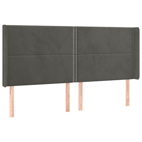 Vidaxl hoofdbord led 163x16x118 128 cm fluweel donkergrijs