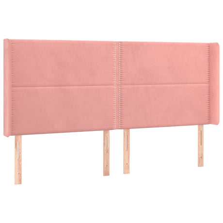Vidaxl hoofdbord led 163x16x118 128 cm fluweel roze