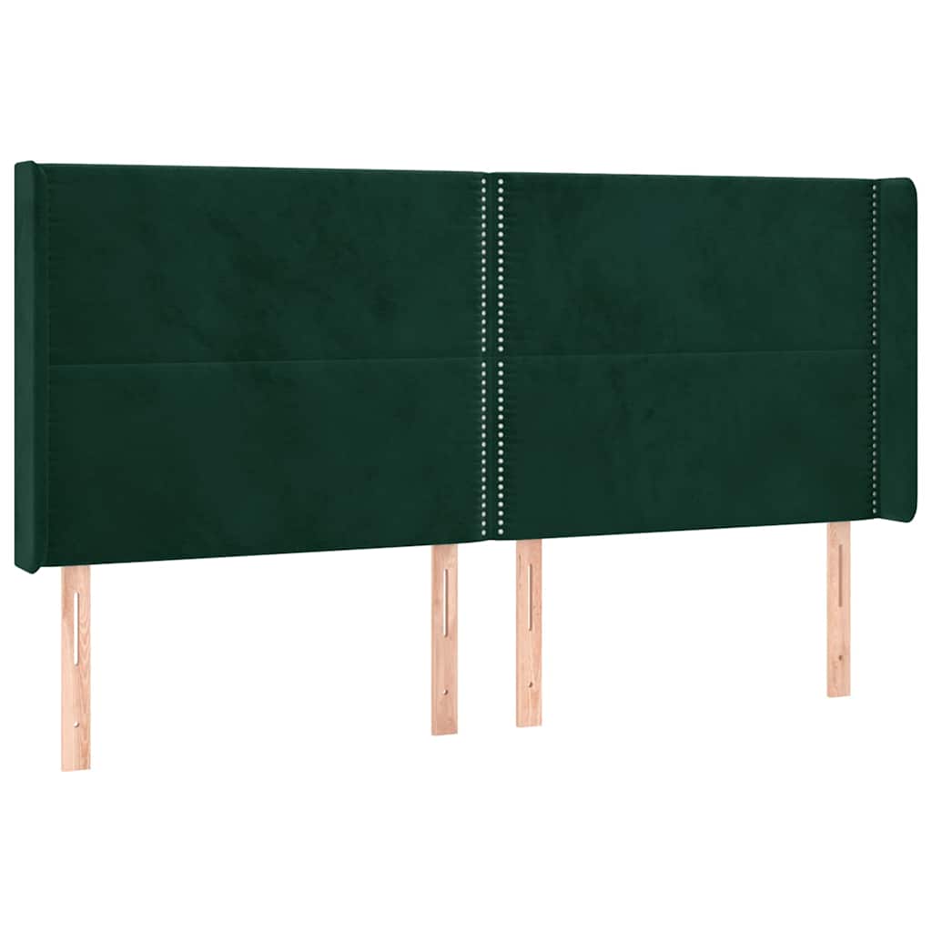 Vidaxl hoofdbord led 203x16x118 128 cm fluweel donkergroen