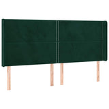 Vidaxl hoofdbord led 203x16x118 128 cm fluweel donkergroen