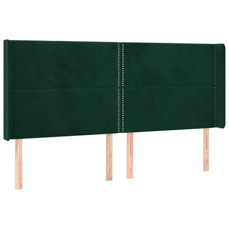 Vidaxl hoofdbord led 203x16x118 128 cm fluweel donkergroen