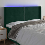 Vidaxl hoofdbord led 203x16x118 128 cm fluweel donkergroen